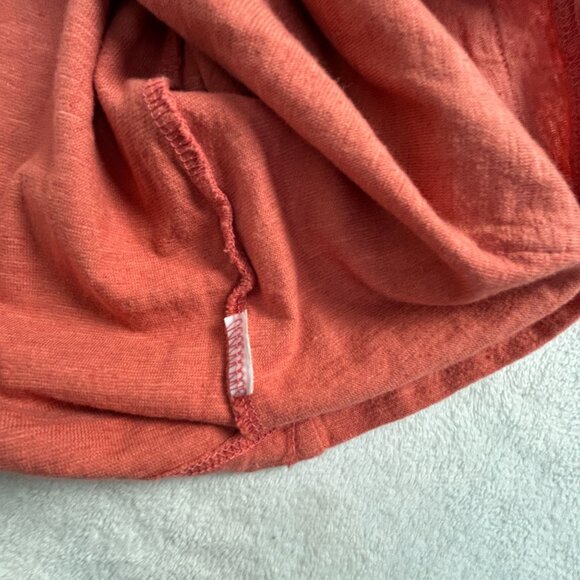 Cut Loose Womens Hooded Long Sleeve Top Small Orange Kangaroo Pocket Pullover - Picture 4 of 7